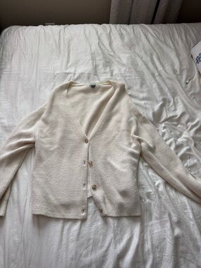 American Rag Cream Button Front V-Neck Cardigan